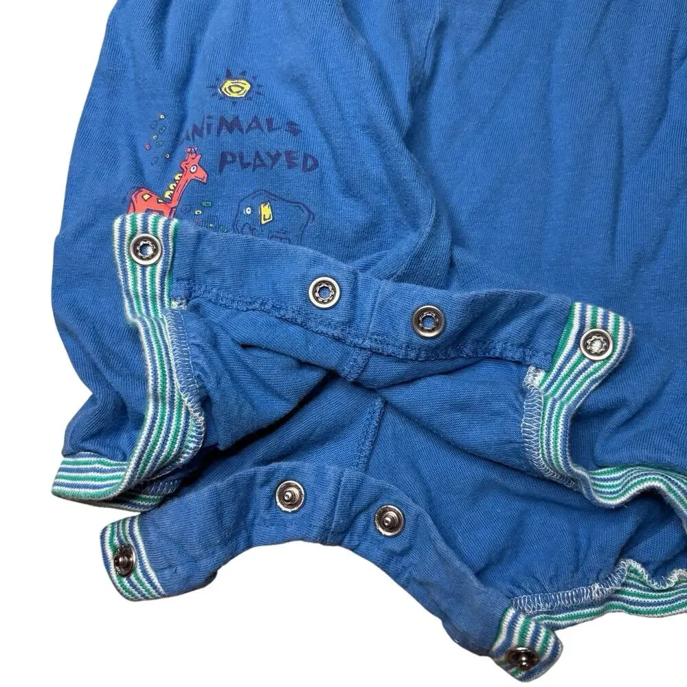 VTG Baby Bgosh Boys Romper 90s Safari Animals Polo Jumpsuit One Piece 6-9M Lot